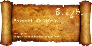 Bozsaki Ödön névjegykártya